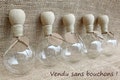 Set of 5 empty glass bubbles sold without stopper