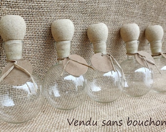 Lot de 5 Bulles en verre vides vendu sans bouchon