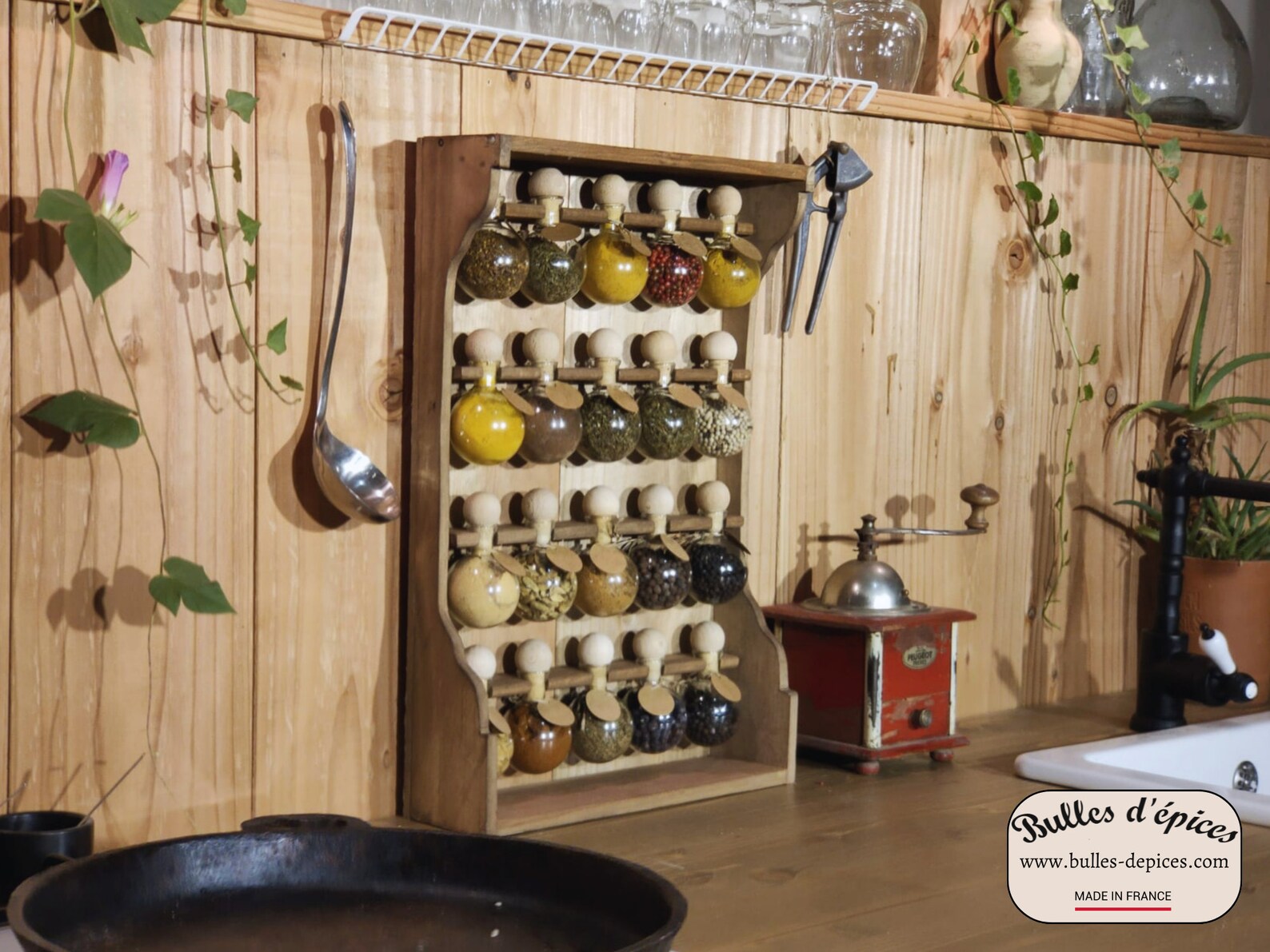 Wooden Spice Rack Vintage Style Kitchen Storage With 20 Etsy