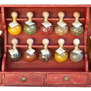 spice racks 10 bubbles red patina