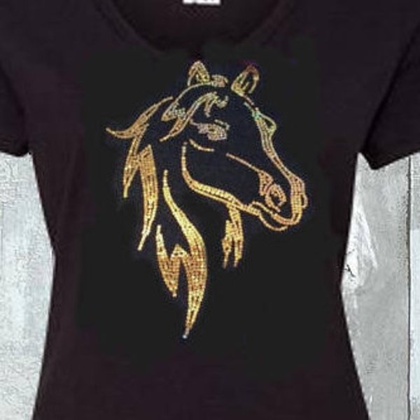 Horse Smooth Sequins Shirts, Plus Sizes, Sweatshirts and Hoodies