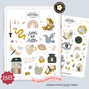 Magic Mystery Celestial digitale clipart, vrouwelijke magische symbolen, stickers meditatie en spiritisme, botanische borden, GoodNotes-stickers, stickers png PNGEgg