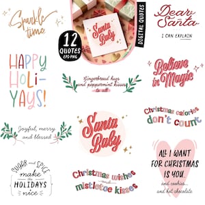 Lot de citations joyeux Noël et voeux d'hiver amusants. Des phrases joyeuses pour les fêtes. T-shirt de Noël sarcastique avec légende de Noël, conception de t-shirt png