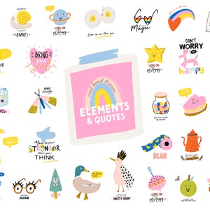 Słodkie Clipart Inspirujące Cytaty Mówiące, Fajne Dzieci Ilustracja Nowoczesne Napisy Modne Dziecko Typografia Clipart T-shirt Wydruki SVG, PNG