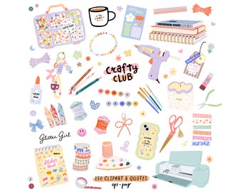 Paquete de imágenes prediseñadas para manualidades, lindos materiales para manualidades PNG, papelería femenina, álbum de recortes, diario creativo, Cricut, pegatinas para agendas, estudio, pasatiempo, coqueta