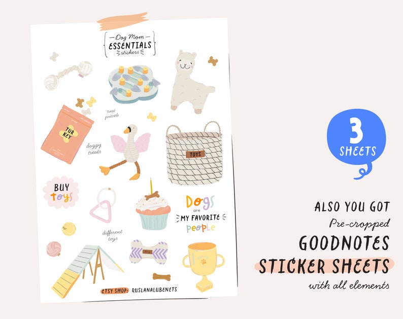 Dog Care Clipart Dog Mom essentials Clipart, GoodNotes stickers Pet care supplies clipart, Dog mom funny quotes Digital planner stickers PNG image 7