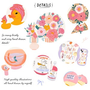 Girly Aesthetic Clipart, Fashion Girl Quotes Elements, Cute Coquette Girl PNG Bundle, Feminine Digital Download, Cute Soft Girl Clipart Pack image 5