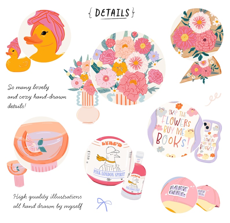 Girly Aesthetic Clipart, Fashion Girl Quotes Elements, Cute Coquette Girl PNG Bundle, Feminine Digital Download, Cute Soft Girl Clipart Pack image 5