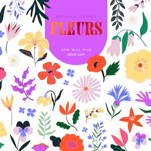 Lentebloemen digitale clipart - handgetekende bloemenelementen - botanische bruiloft illustratie - DIY boeketten, lijst, bladeren - individueel png
