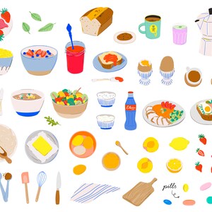 Food Clipart Bundle Digital Daily meal plans PNG. GoodNotes Stickers Planner clipart. Daily Menu clip art Breakfast Dinner Lunch Food quotes image 3