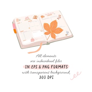 Cozy Autumn School Clipart. Study Girl Aesthetic, Fall Planner Stickers ...