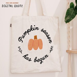 Impression d'automne Bonjour citation d'automne. La saison des citrouilles a commencé. Légende d'automne. Design mignon de t-shirt d'automne de clipart de citrouille. Téléchargement d'affiche numérique au format PNG