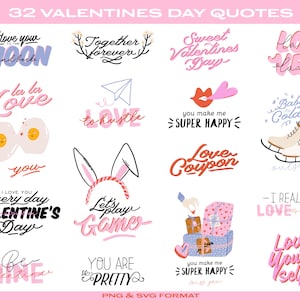Citações de Dia dos Namorados Clipart, Frases de amor, Letras de Dia dos Namorados, Corações, Frases românticas Clip art Sublimação digital Arquivo de corte PNG SVG