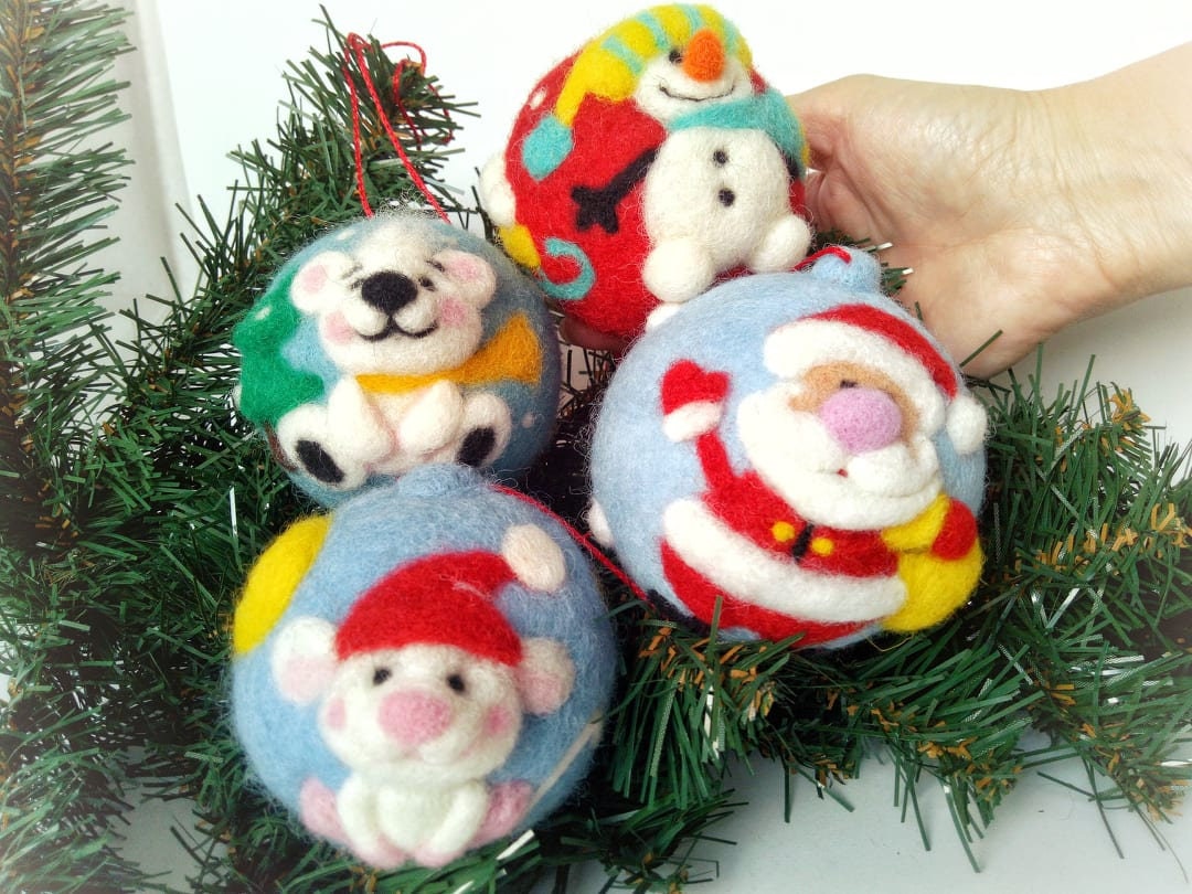 Christmas felt balls wool felt balls tree decor santa Etsy