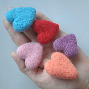 Boho brooch, Heart brooch, Needle felted heart, Pastel heart pin, Wool jewelry, Heart badge, Birthday brooch for women