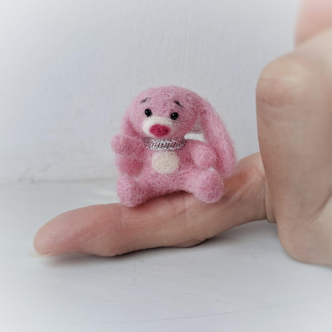 Mini Teddy Bunny, Dollhouse Decor, Miniature Bunny Tiny Bunny Needle ...