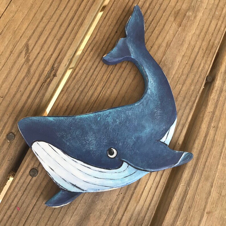 Whale Wall Art Wooden Whale Hanging Nursery Art Rustic Art Etsy