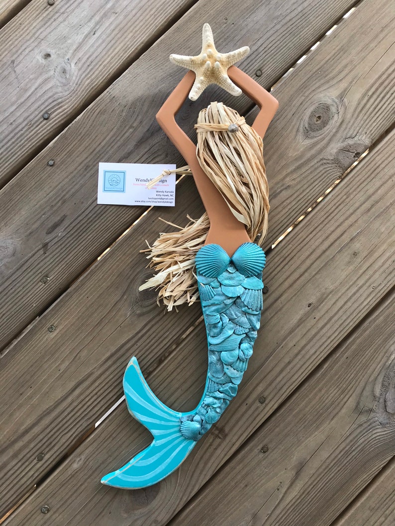 Wooden mermaid wall art mermaid decor mermaid wall hanging | Etsy