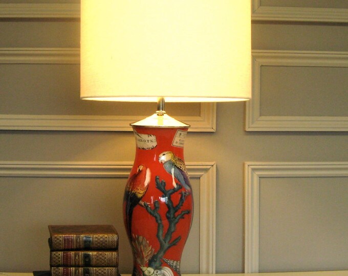 Decoupage Reverseglass Painted Lamp Etsy