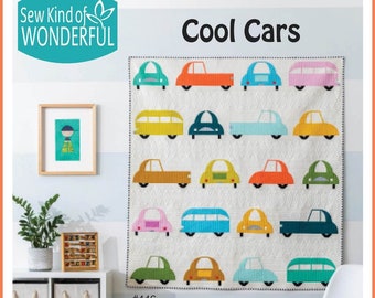 Cool Cars Quilt Pattern, Digital PDF Pattern, Sew Kind of Wonderful