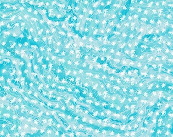 Palm Beach Mini Palm Trees Turquoise Fabric, Palm Beach, Northcott Fabrics, 100% Digital Print Cotton, DP26916-64