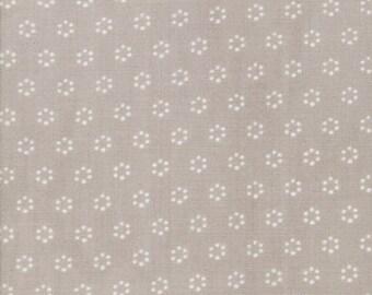 Cream Polka Circles on Gray, All Hallows Eve Fog, Fig Tree Quilts, Moda Fabrics, 100% Woven Cotton