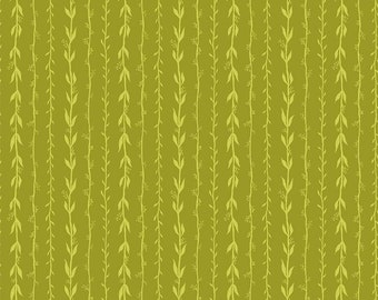 Vines in Green Fabric, Thicket and Bramble, Figo Fabrics, Jill Labieniec, 100% Cotton, 90751-71
