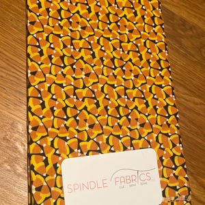 FQ, Halloween Candy Corn on Black Fabric, Pumpkin Teeth, Boolicious, FreeSpirit Fabrics, 100% Quilting Cotton Fabric,  PWMA002.XBLACK