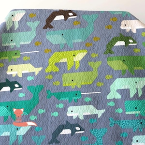 Whale Watching Quilt Kit Large 70"x86", Scenery, Elizabeth Hartman, Moda Fabrics, Curated In-House