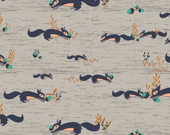 Squirrel Fabric, Squirrels at Play, Little Forester Fusion, Woodland Fabric, Art Gallery Fabrics, FUS-LF-2205