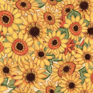Sunflower Fabric, Harvest Fabric, Springs Creative, 74165H210715