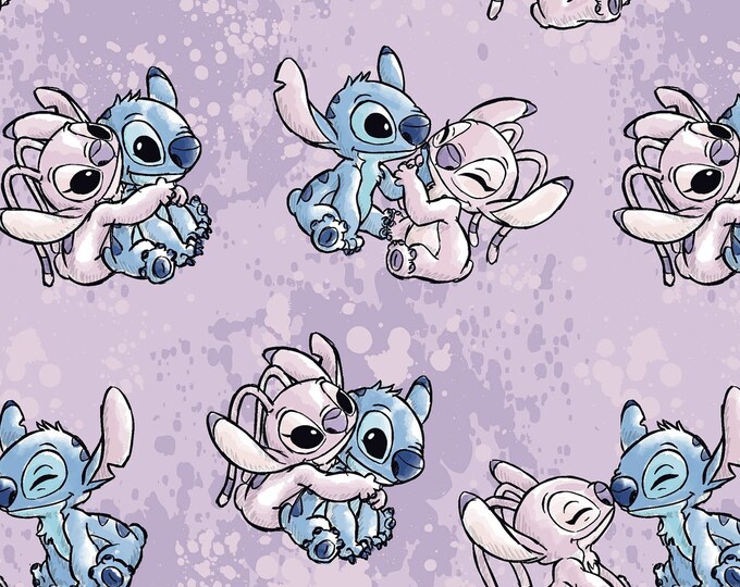 Stitch and Angel Fabric, Stitch Fabric, Springs Creative, Disney Fabric Etsy