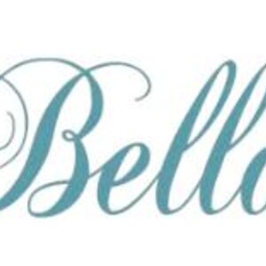 May include: The words "Elizabeth's Favorites" in a muted gold color, with the word "Bella" in teal script and "Solids" in a light green sans-serif font, against a white background.