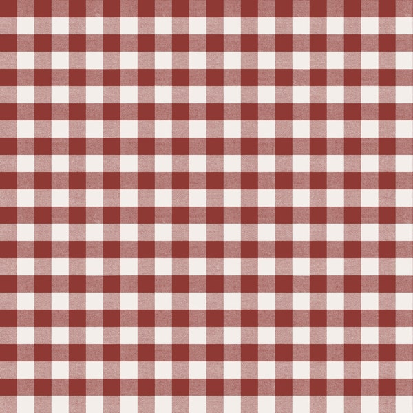 Red Gingham Fabric, 1/2" Gingham, Clothworks, 100% Cotton, Y3565-82