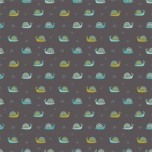 May include: A seamless pattern featuring colorful snails on a dark gray background. The snails are drawn in a simple, whimsical style with a rainbow shell and a small body. The pattern is perfect for use in a variety of creative projects, such as fabric, wallpaper, or wrapping paper.