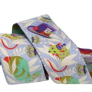 Madhatter Purple - 2&quot;, Tula Pink Curiouser, Ribbons, By The Yard