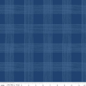 Land of the Brave Plaid on Navy Fabric, Riley Blake Designs, 100% Cotton, C13143