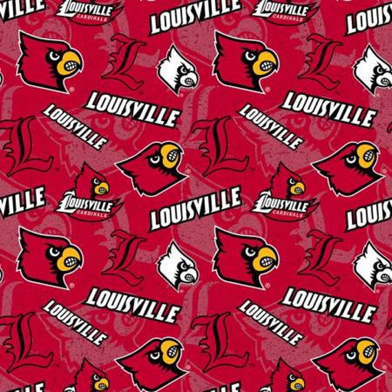 NCAA Louisville Cardinals Broadcloth, Fabric by the Yard