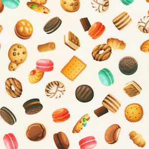 Cookies on Cream Fabric, Sweet Tooth, Robert Kaufman, 100% Cotton, 21716-84