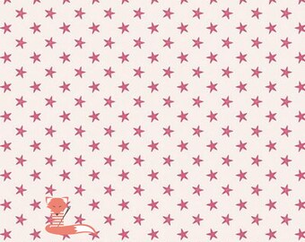 Remnant 1 yard, Tiny Star Pink Fabric, Basic Classics, Tilda Fabrics, 100% Cotton, TIL130037-V11