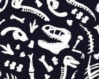 Dinosaur Bone Fabric, Glow in the Dark Fabric, CG8070, Timeless Treasures, 100% Cotton