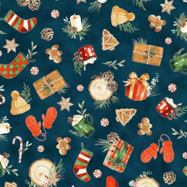 Cozy Christmas Fabric - Etsy