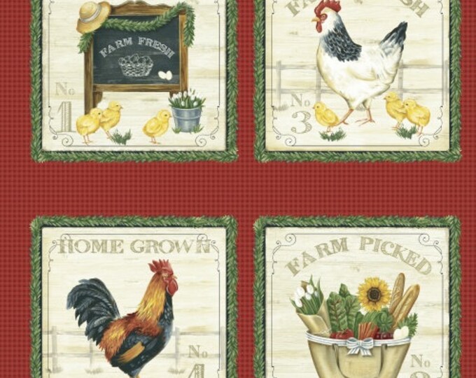 Chicken Panel Fabric Farmhouse Fabric Farm Picked Home Etsy