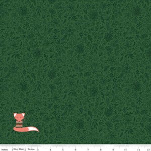 Floral Outline Green Fabric, Charming Christmas, Riley Blake Designs, 100% Cotton, C16354 GREEN