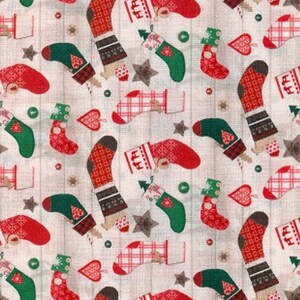 Christmas Stocking Fabric, Stocking Fabric, Stof France, Le Quilt, 100% Quilting Cotton Fabric image 3