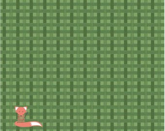 Remnant 1/4 yard, Basket Weave Grass, To Grandmother's House , Riley Blake Designs, 100% Cotton, C14376-GRASS