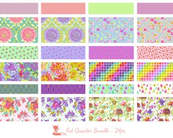 Preorder - Untamed Fat Quarter Fabric Bundle, 24pc, Tula Pink, FreeSpirit Fabrics, October Delivery