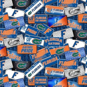 Florida Gators Fabric, License Plates, NCAA Fabric, Sykel Enterprises, FL-1210