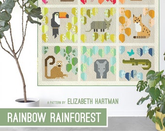 Rainbow Rainforest Quilt Pattern by Elizabeth Hartman