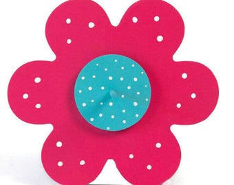 Flower Spindles™, Pink Aqua White Dot, Doohikey Designs